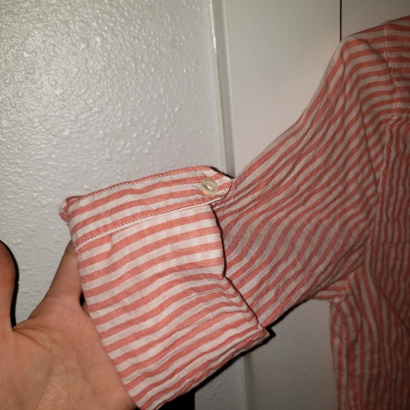 Pink and white striped J. Crew button down - Picture 3 of 5